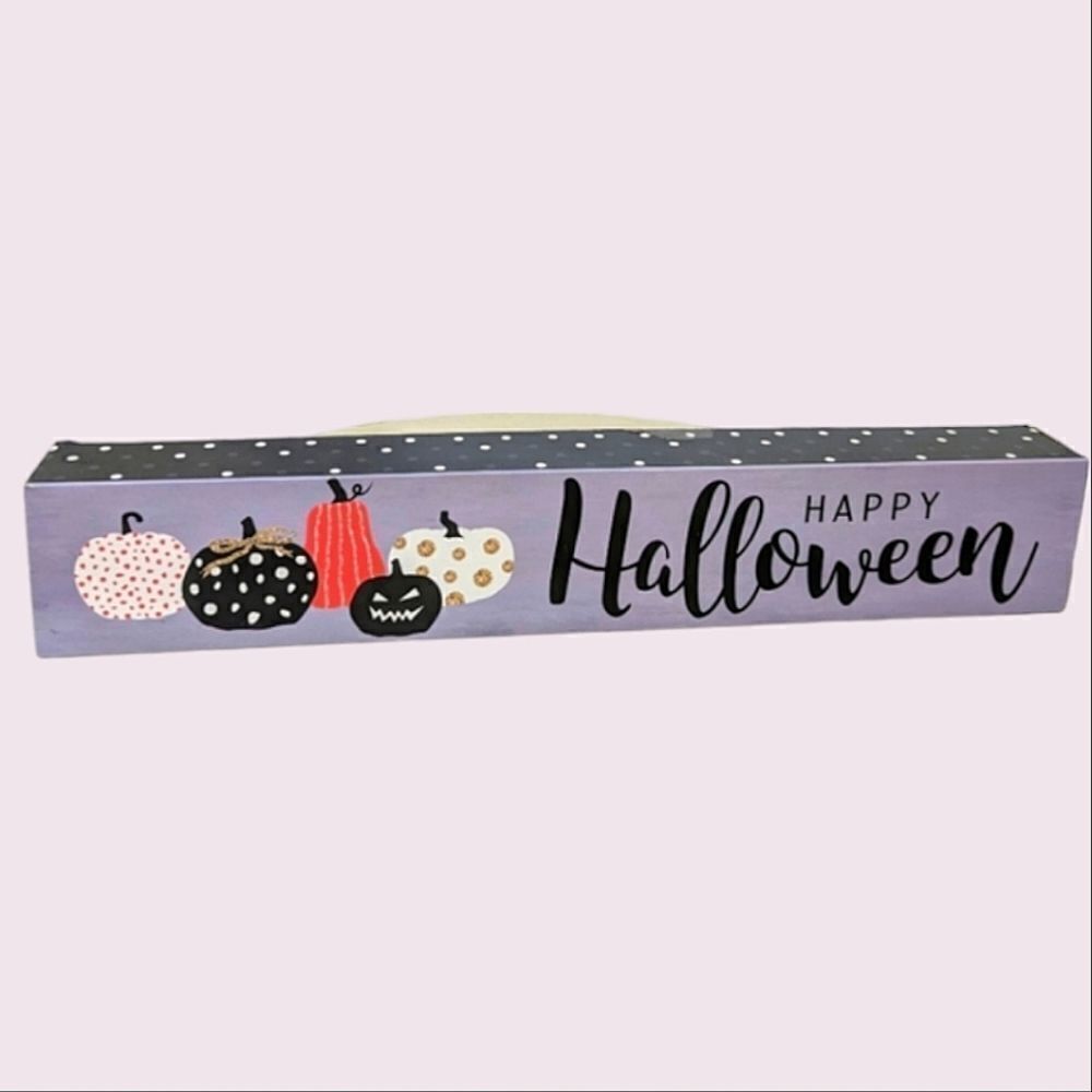 Happy Halloween Wood Sign 12x2x1.25